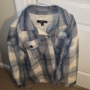 Blue and White Plaid Jacket